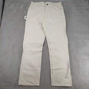 NWT VTG 90s Dickies Kelly Moore Painters Carpenter Pants Mens 34x32 White Canvas